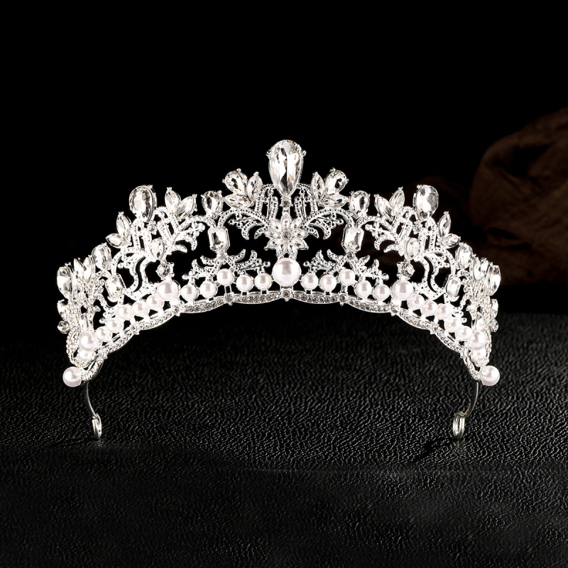 Princesės karūna vakarėliams ir vestuvėms — galvos aksesuaras, lydinys, elektroplatinavimas, kristalai, vaikams