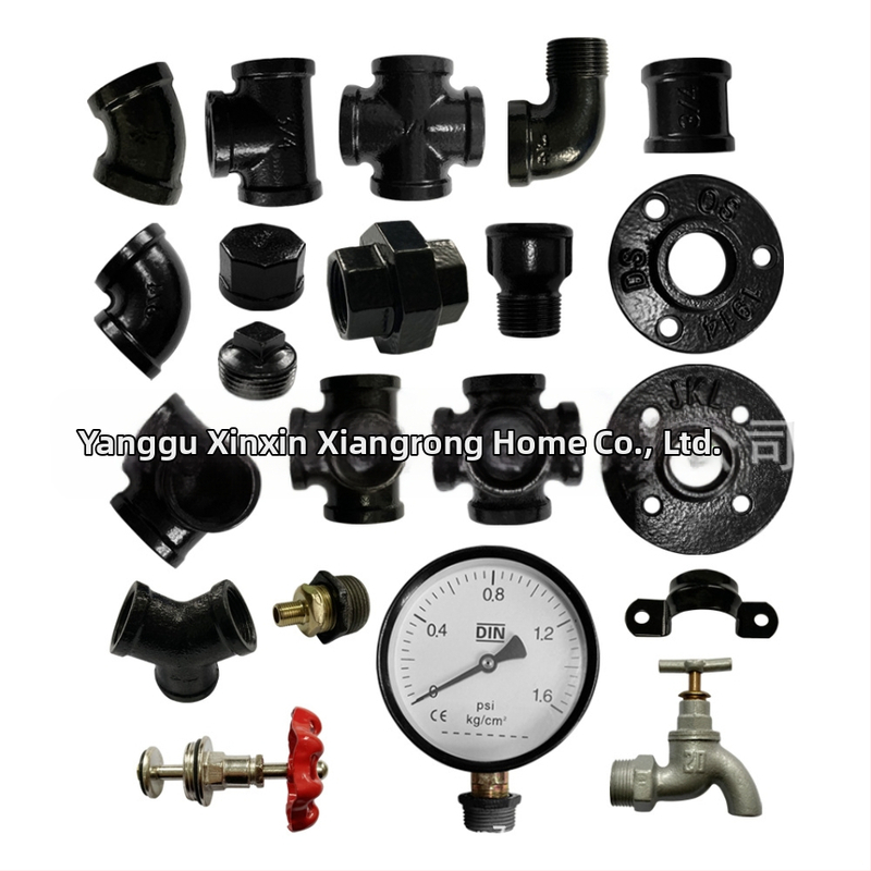 6 gab. cauruļu stiprinājumi plauktiem – dzelzs, ar vītni, retro rūpnieciskais stils, DIY mēbeļu dekors