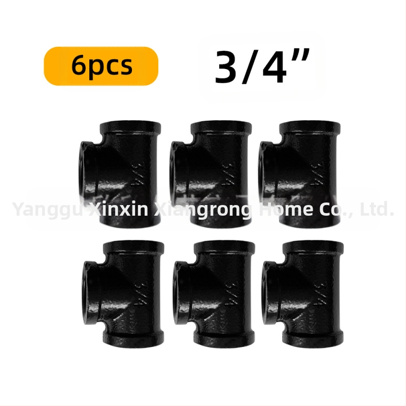 6 gab. cauruļu stiprinājumi plauktiem – dzelzs, ar vītni, retro rūpnieciskais stils, DIY mēbeļu dekors