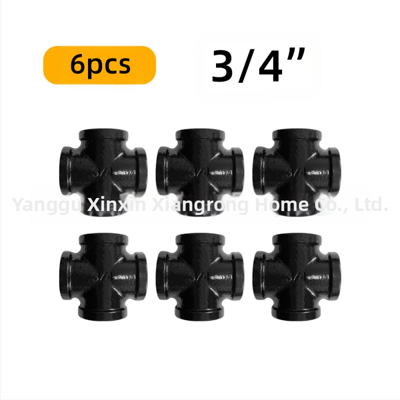 6 gab. cauruļu stiprinājumi plauktiem – dzelzs, ar vītni, retro rūpnieciskais stils, DIY mēbeļu dekors