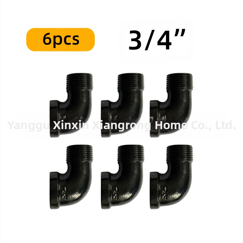 6 gab. cauruļu stiprinājumi plauktiem – dzelzs, ar vītni, retro rūpnieciskais stils, DIY mēbeļu dekors