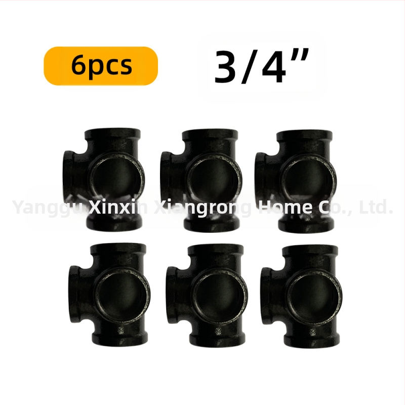 6 gab. cauruļu stiprinājumi plauktiem – dzelzs, ar vītni, retro rūpnieciskais stils, DIY mēbeļu dekors