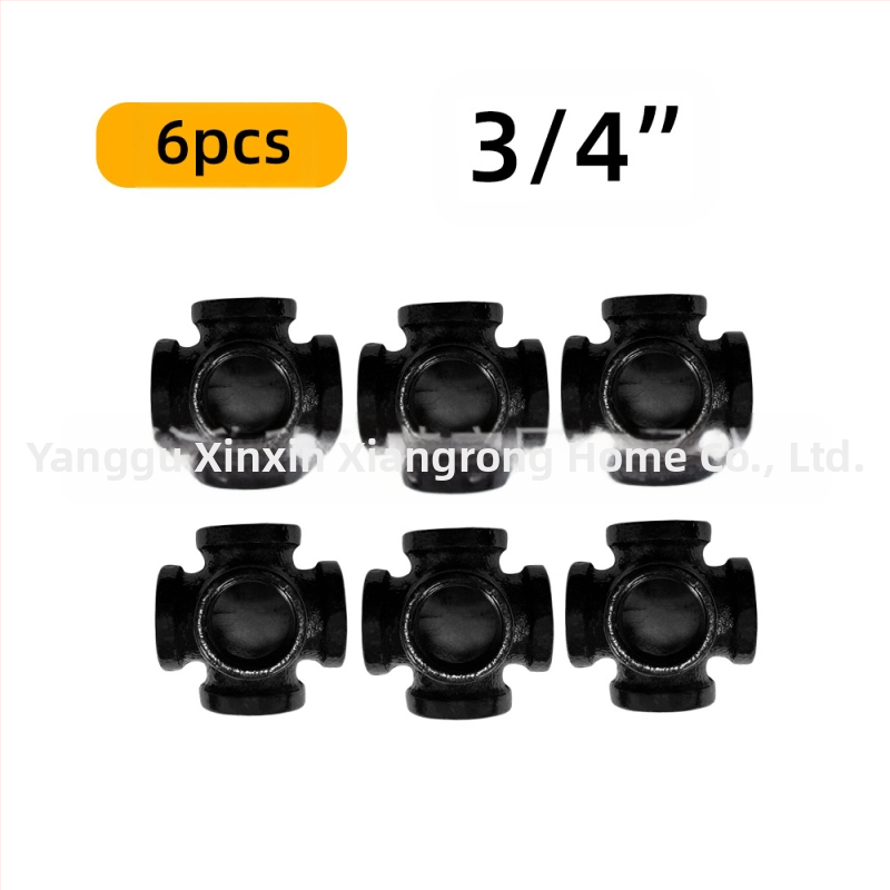 6 gab. cauruļu stiprinājumi plauktiem – dzelzs, ar vītni, retro rūpnieciskais stils, DIY mēbeļu dekors