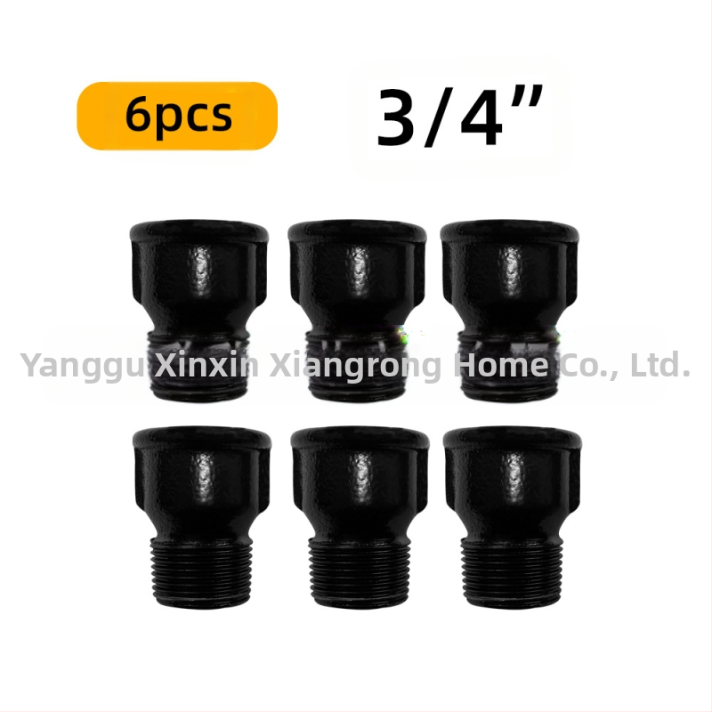 6 gab. cauruļu stiprinājumi plauktiem – dzelzs, ar vītni, retro rūpnieciskais stils, DIY mēbeļu dekors