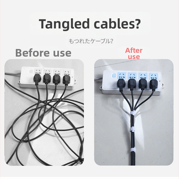 Nylon kábelrendező Velcro kötőkkel az asztali kábelek rendezésére