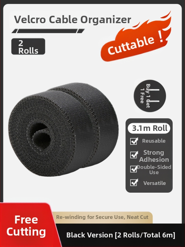 Nylon kábelrendező Velcro kötőkkel az asztali kábelek rendezésére