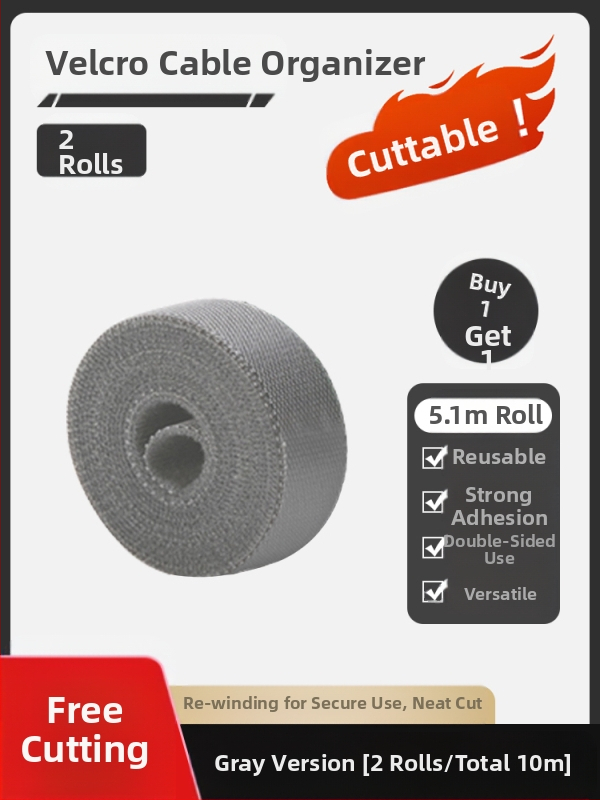 Nylon kábelrendező Velcro kötőkkel az asztali kábelek rendezésére