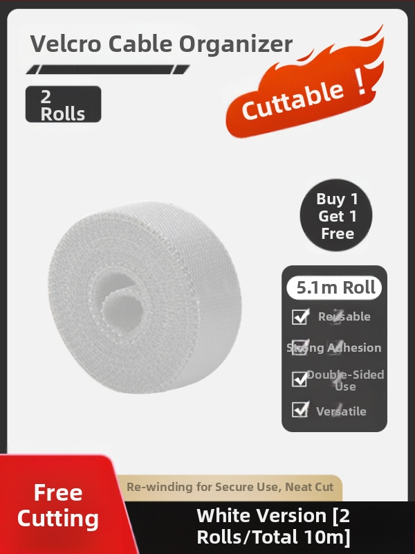 Nylon kábelrendező Velcro kötőkkel az asztali kábelek rendezésére