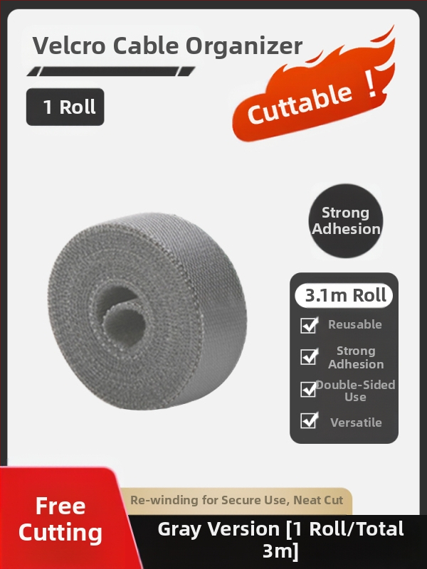 Nylon kábelrendező Velcro kötőkkel az asztali kábelek rendezésére
