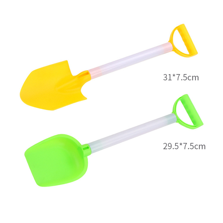 Paplūdimių smėlio žaidimų komplektas su sulankstomu kibiru, kastuvu ir smėlio laikrodžio priedais – iš plastiko, vaikams 4–6 metų