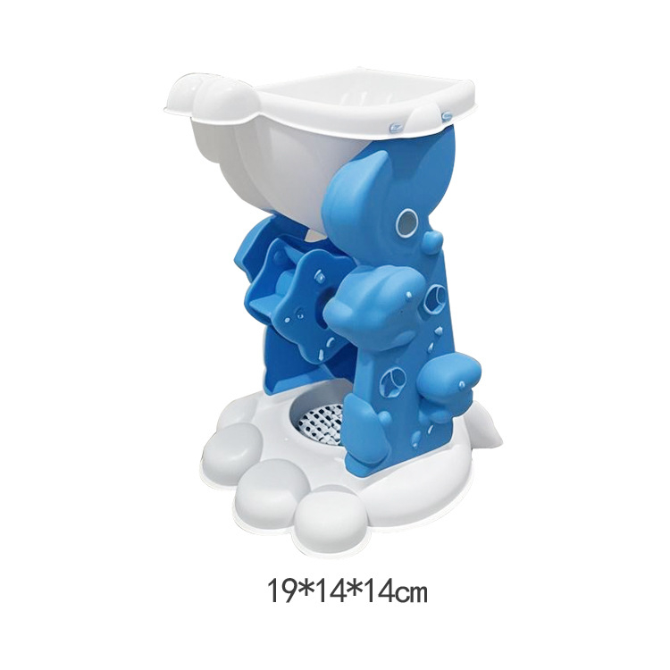 Paplūdimių smėlio žaidimų komplektas su sulankstomu kibiru, kastuvu ir smėlio laikrodžio priedais – iš plastiko, vaikams 4–6 metų