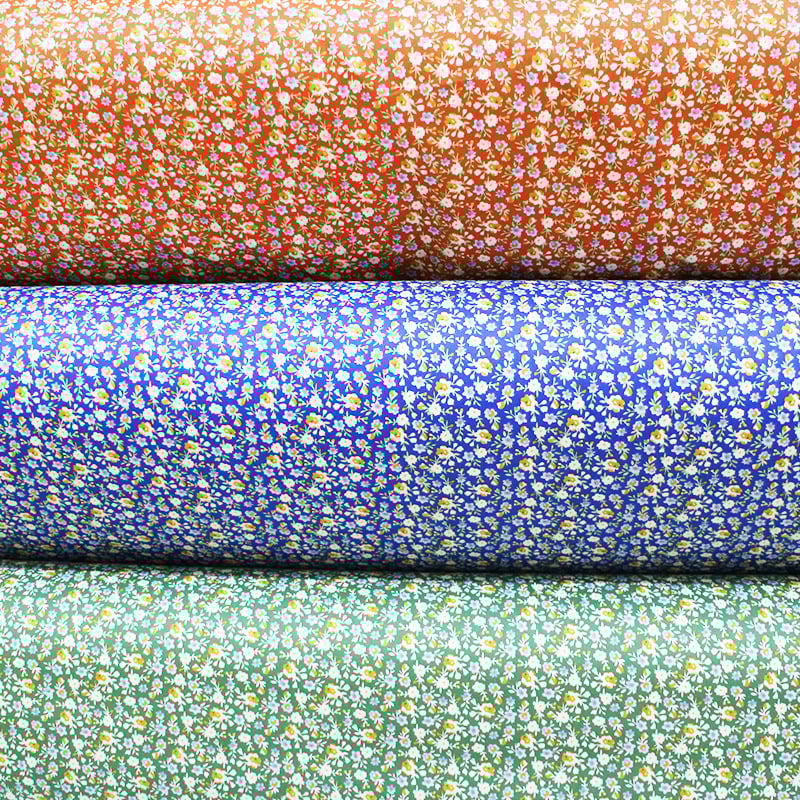 Amerikas sērija: 40s twill kokvilnas audums zīdaiņu apģērbiem – mazs ziedu raksts, līmēta drukāšana, 100% kokvilna