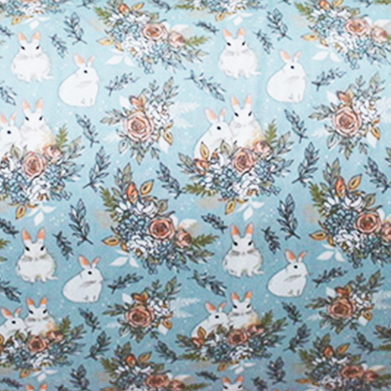 Amerikas sērija: 40s twill kokvilnas audums zīdaiņu apģērbiem – mazs ziedu raksts, līmēta drukāšana, 100% kokvilna