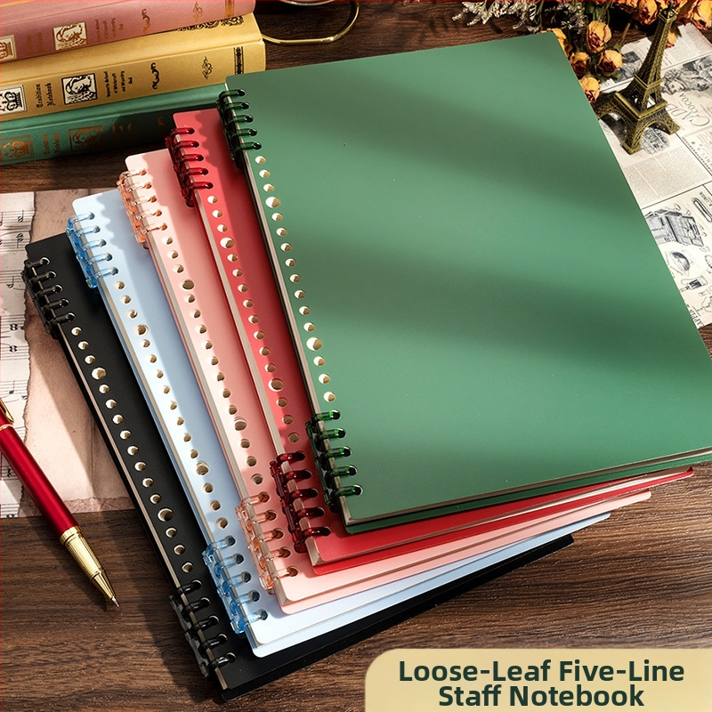 Sijin петлинейна нотна книга с разгъващи се листове, модел A5/B5, Lin Dao хартия, 60 листа, 26 дупки