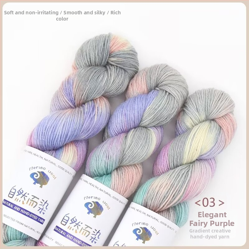 Dopamine rokas krāsots vilnas diegs, 100 g, bez pūšanas, silts, sarullēts diegs, Good Color zīmols