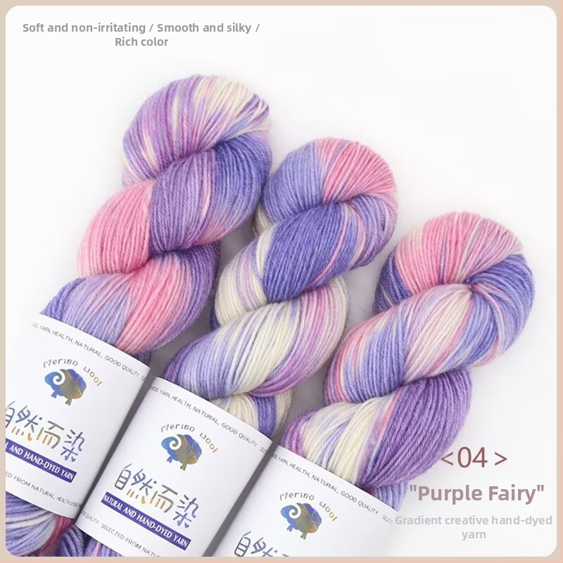 Dopamine rokas krāsots vilnas diegs, 100 g, bez pūšanas, silts, sarullēts diegs, Good Color zīmols