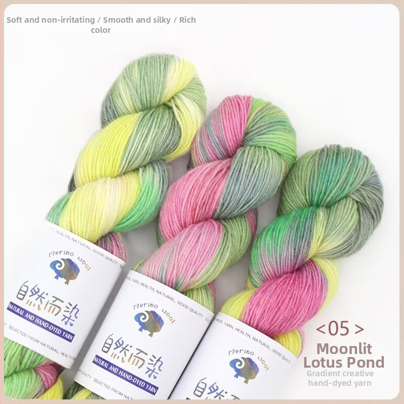 Dopamine rokas krāsots vilnas diegs, 100 g, bez pūšanas, silts, sarullēts diegs, Good Color zīmols