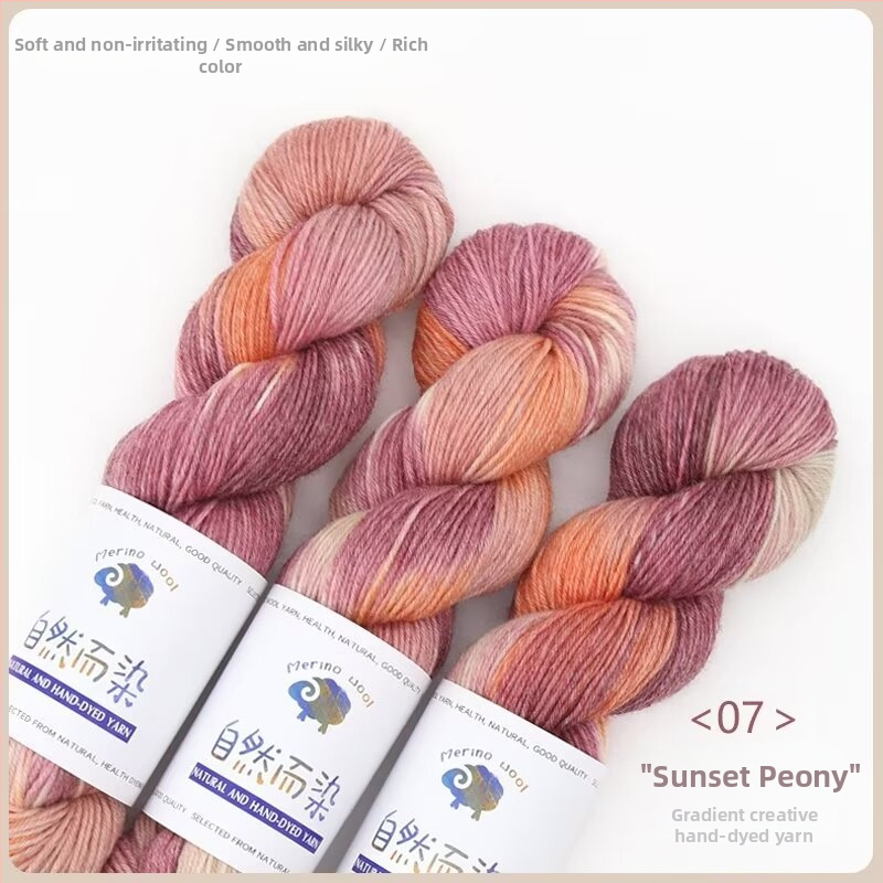 Dopamine rokas krāsots vilnas diegs, 100 g, bez pūšanas, silts, sarullēts diegs, Good Color zīmols