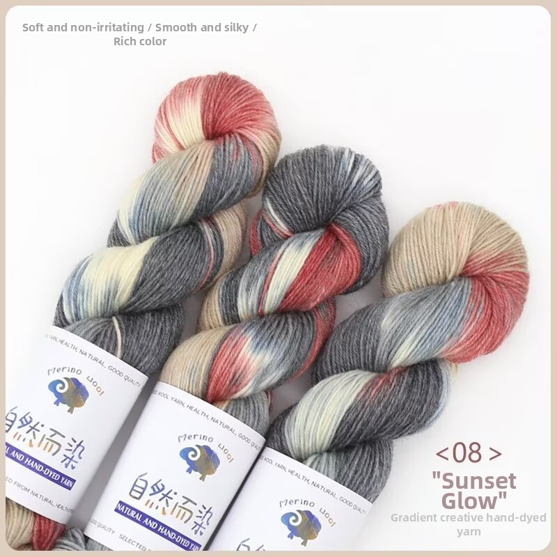 Dopamine rokas krāsots vilnas diegs, 100 g, bez pūšanas, silts, sarullēts diegs, Good Color zīmols