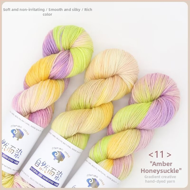 Dopamine rokas krāsots vilnas diegs, 100 g, bez pūšanas, silts, sarullēts diegs, Good Color zīmols