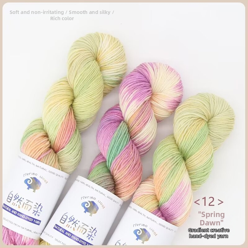 Dopamine rokas krāsots vilnas diegs, 100 g, bez pūšanas, silts, sarullēts diegs, Good Color zīmols