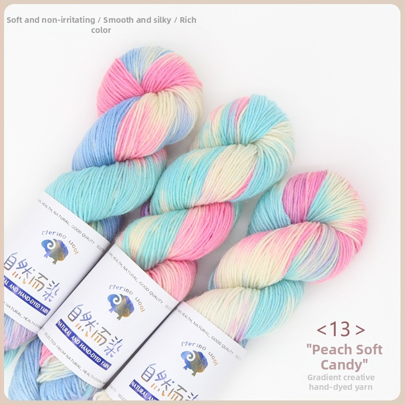 Dopamine rokas krāsots vilnas diegs, 100 g, bez pūšanas, silts, sarullēts diegs, Good Color zīmols