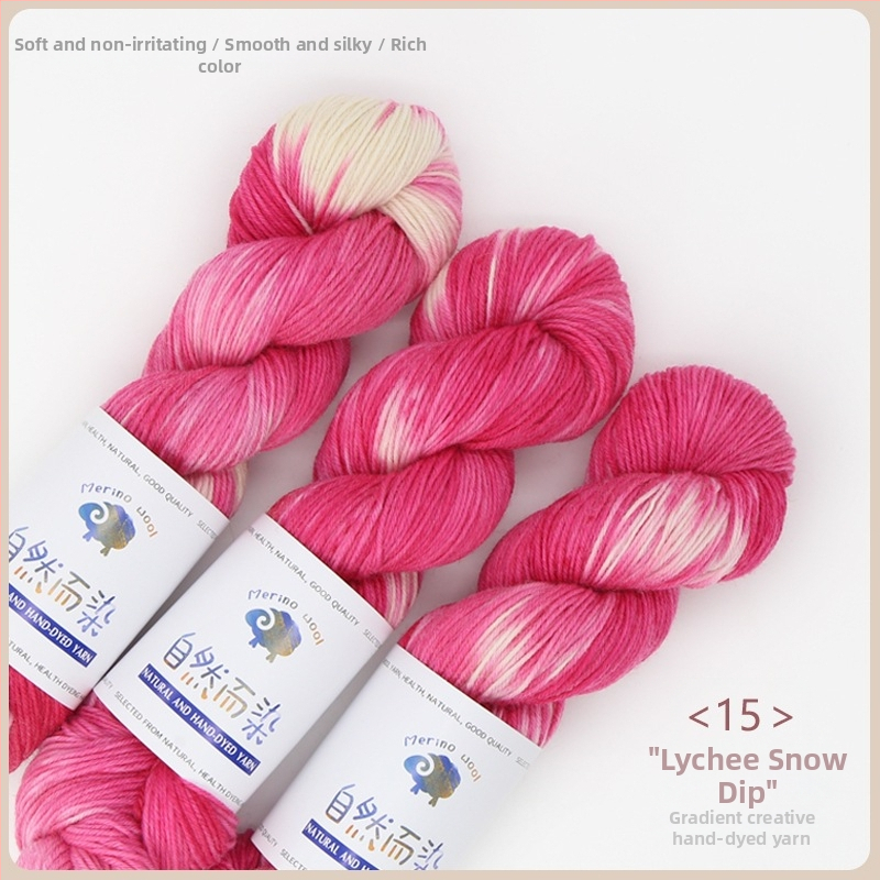 Dopamine rokas krāsots vilnas diegs, 100 g, bez pūšanas, silts, sarullēts diegs, Good Color zīmols