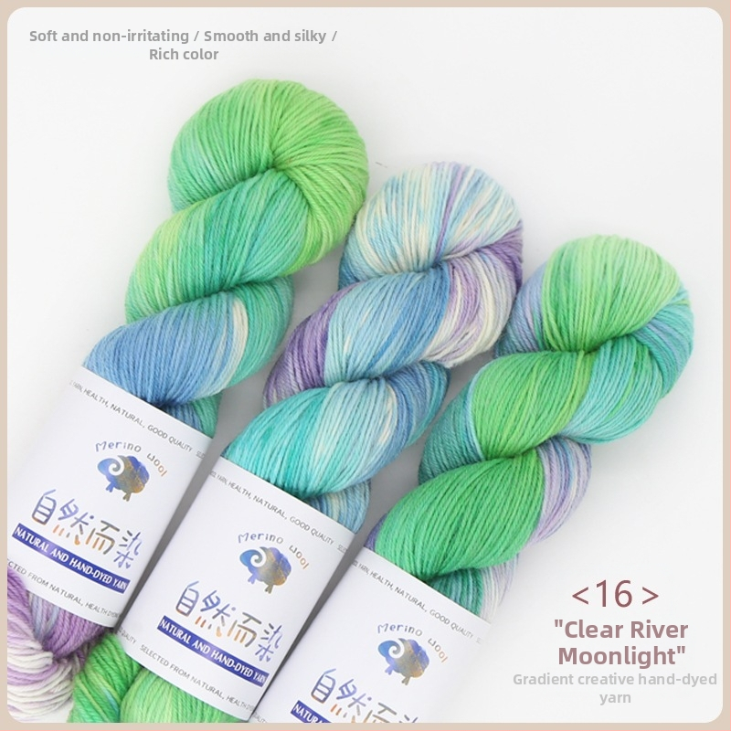 Dopamine rokas krāsots vilnas diegs, 100 g, bez pūšanas, silts, sarullēts diegs, Good Color zīmols