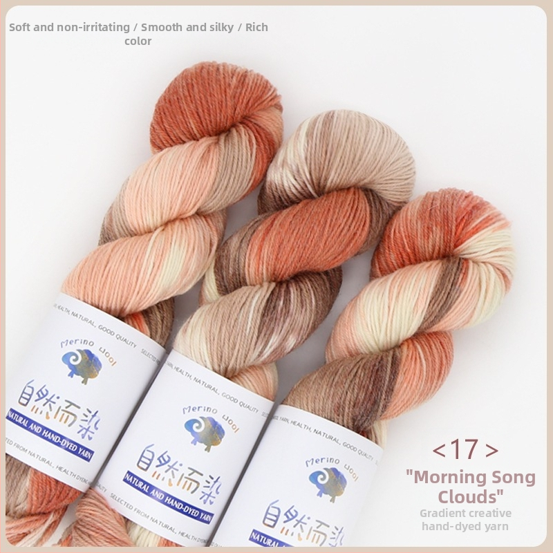 Dopamine rokas krāsots vilnas diegs, 100 g, bez pūšanas, silts, sarullēts diegs, Good Color zīmols
