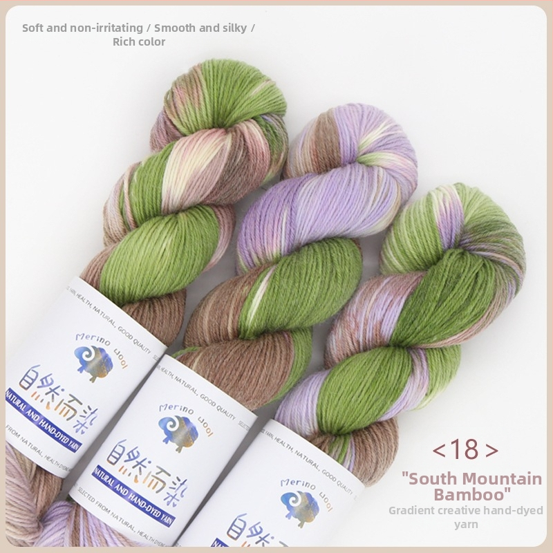 Dopamine rokas krāsots vilnas diegs, 100 g, bez pūšanas, silts, sarullēts diegs, Good Color zīmols