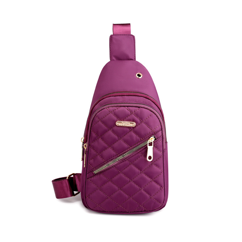 Női mellkas táska – utcai stílus, nylon, cipzáras nyitás, belső cipzáras zseb, poliészter bélés