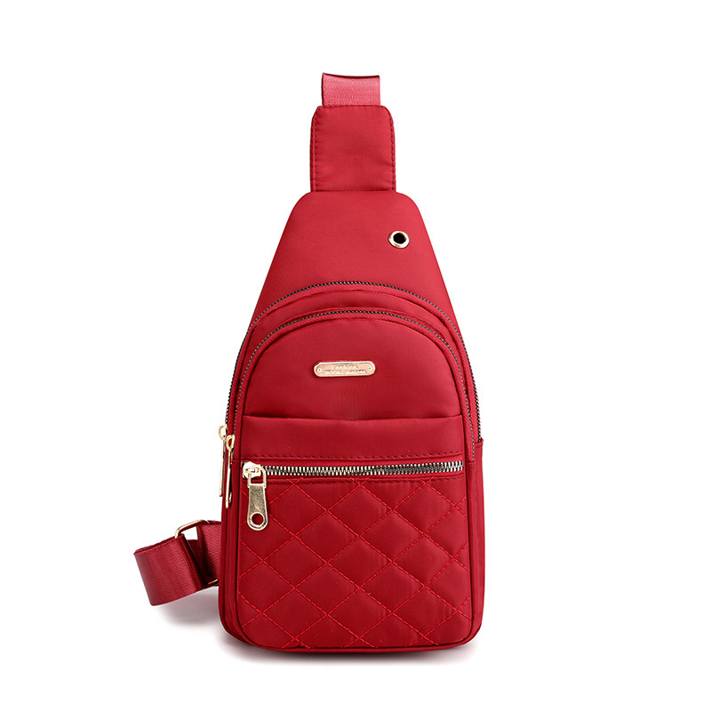 Női mellkas táska – utcai stílus, nylon, cipzáras nyitás, belső cipzáras zseb, poliészter bélés