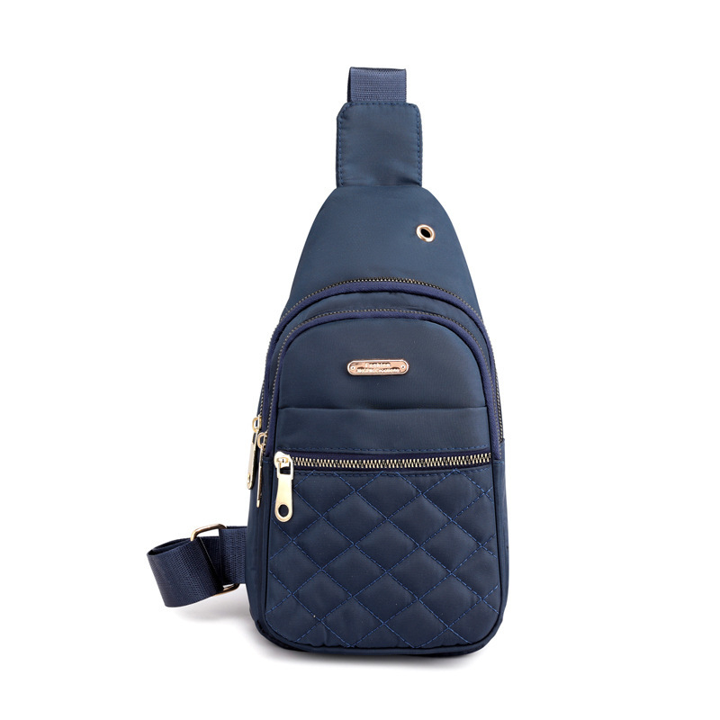 Női mellkas táska – utcai stílus, nylon, cipzáras nyitás, belső cipzáras zseb, poliészter bélés