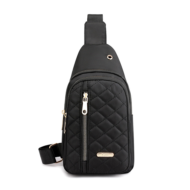 Női mellkas táska – utcai stílus, nylon, cipzáras nyitás, belső cipzáras zseb, poliészter bélés