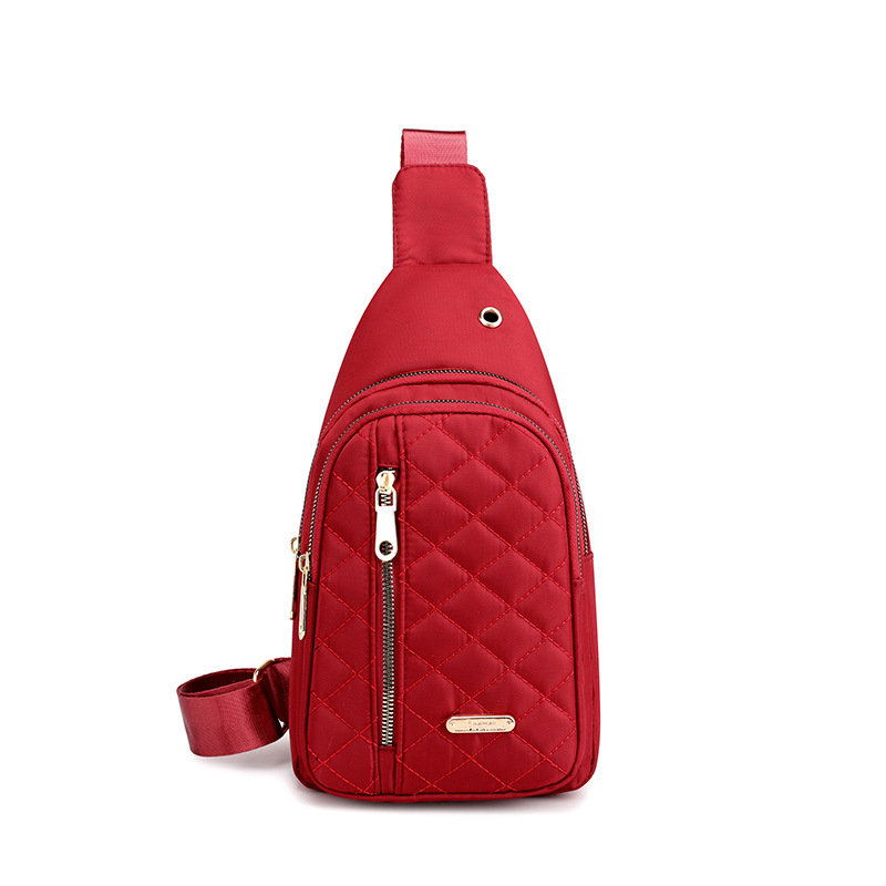 Női mellkas táska – utcai stílus, nylon, cipzáras nyitás, belső cipzáras zseb, poliészter bélés