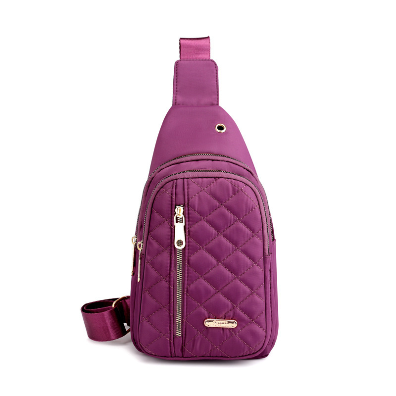 Női mellkas táska – utcai stílus, nylon, cipzáras nyitás, belső cipzáras zseb, poliészter bélés