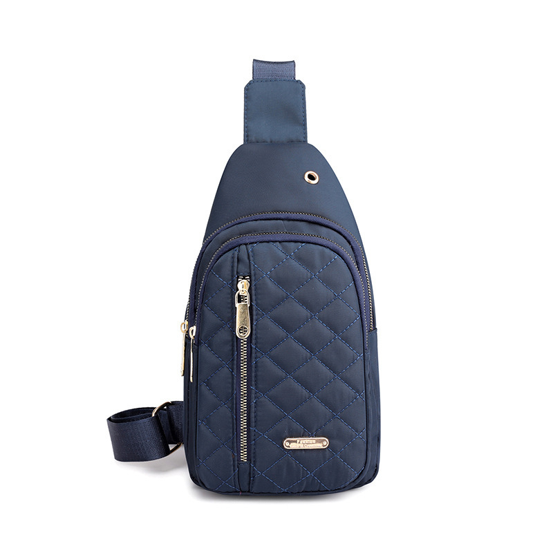 Női mellkas táska – utcai stílus, nylon, cipzáras nyitás, belső cipzáras zseb, poliészter bélés