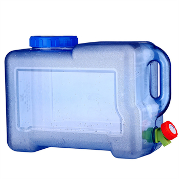 Kvadratinis vandens kibiras lauko kelionėms automobiliu, plastikinis, su čiaupu, plataus burnos atidarymu, vandens saugojimo talpa