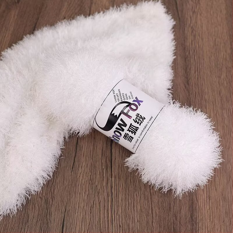 Šál Snow Fox velúr fleece, priadza v skupinách, pletený, Yunzhen