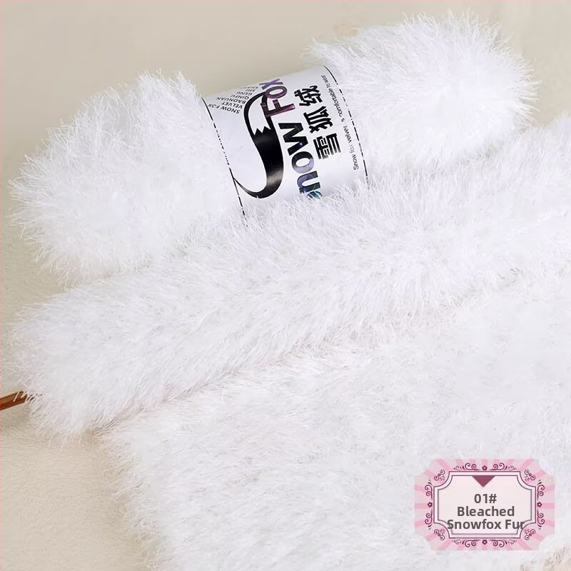 Šalikas Snow Fox velūro fleece, grupinės siūlų pynimo, mezgama, Yunzhen