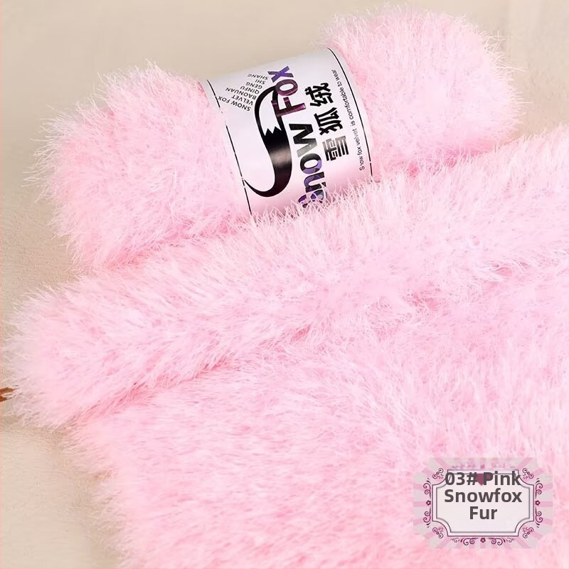 Šalikas Snow Fox velūro fleece, grupinės siūlų pynimo, mezgama, Yunzhen