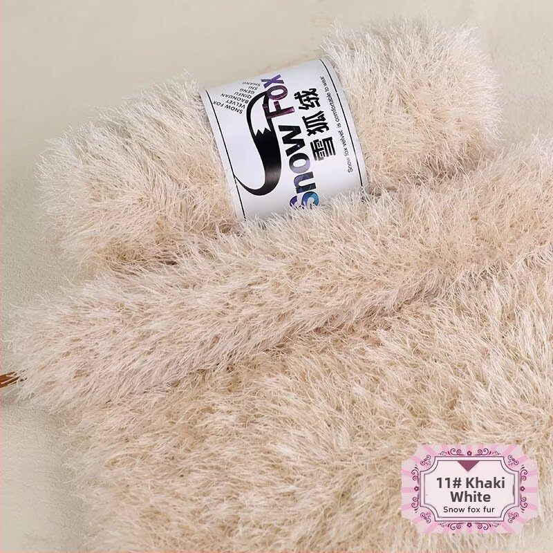 Šalikas Snow Fox velūro fleece, grupinės siūlų pynimo, mezgama, Yunzhen