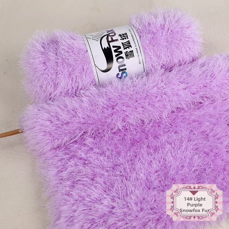 Šalikas Snow Fox velūro fleece, grupinės siūlų pynimo, mezgama, Yunzhen