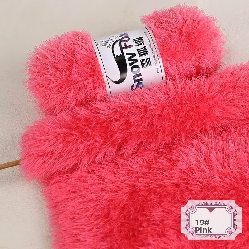 Šalikas Snow Fox velūro fleece, grupinės siūlų pynimo, mezgama, Yunzhen