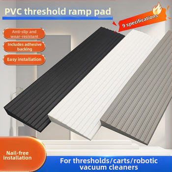 PVC мека самозалепваща наклонна подложка за робот-прахосмувачка, прагова лента за вътрешни врати, водоустойчива, против подхлъзване, износоустойчива, 25 мм дебелина