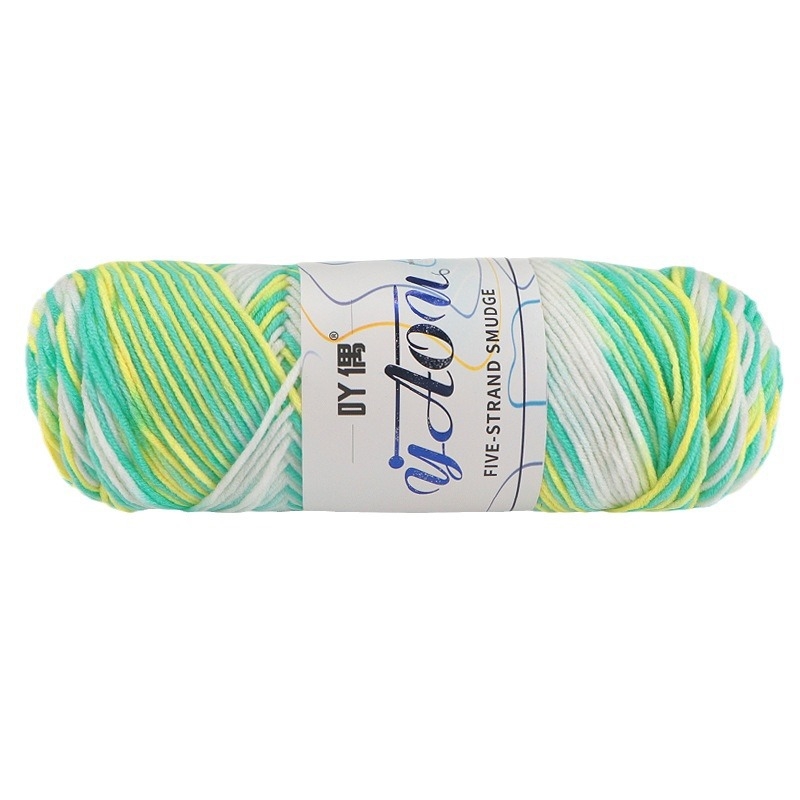 Fire de lână amestecată în skein cu gradient lapte-bumbac, inel de tors, pentru prosoape, tricotat, țesut și cusut