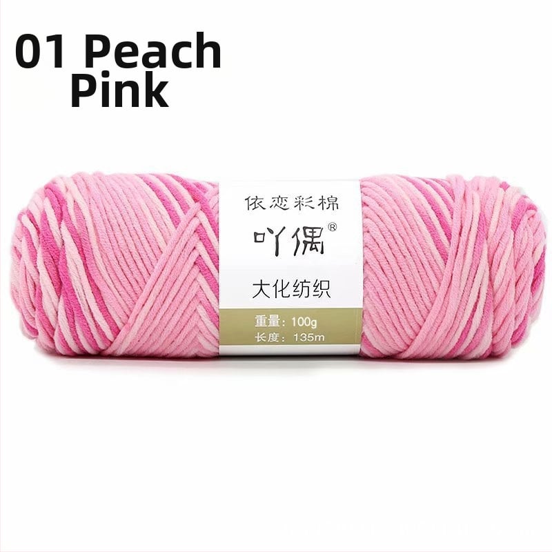 Fire de lână amestecată în skein cu gradient lapte-bumbac, inel de tors, pentru prosoape, tricotat, țesut și cusut