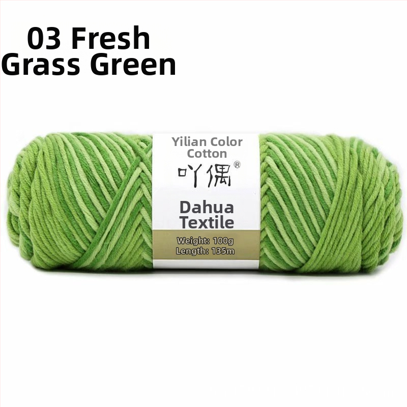 Fire de lână amestecată în skein cu gradient lapte-bumbac, inel de tors, pentru prosoape, tricotat, țesut și cusut