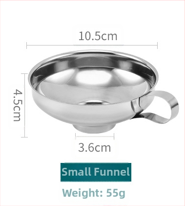 304 nerūdijančio plieno piltuvė virtuvės reikmėms – džemui, aliejui, vynui ir marinuotiems agurkams