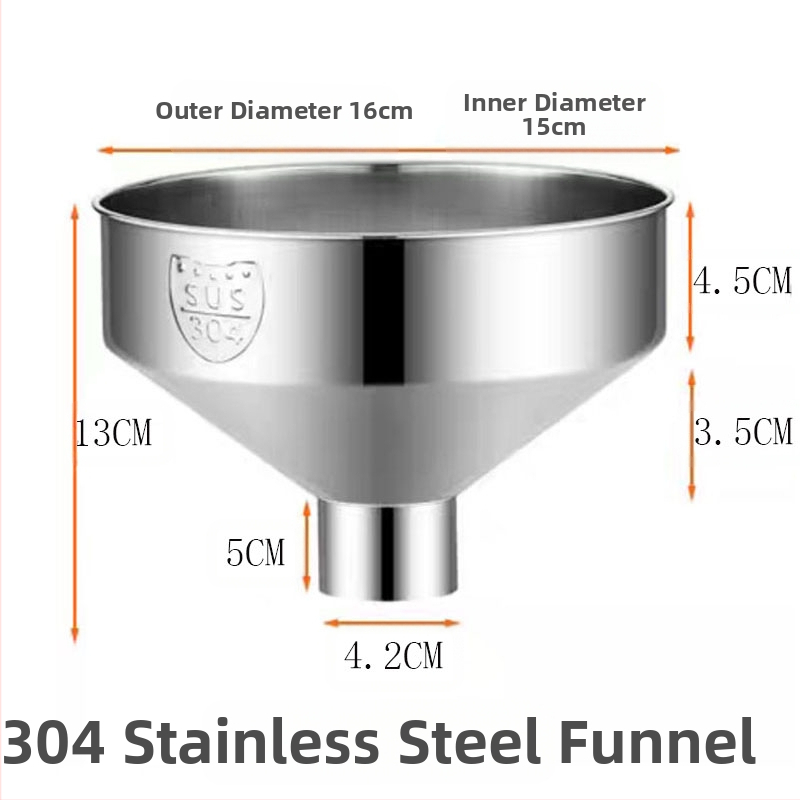 304 nerūdijančio plieno piltuvė virtuvės reikmėms – džemui, aliejui, vynui ir marinuotiems agurkams